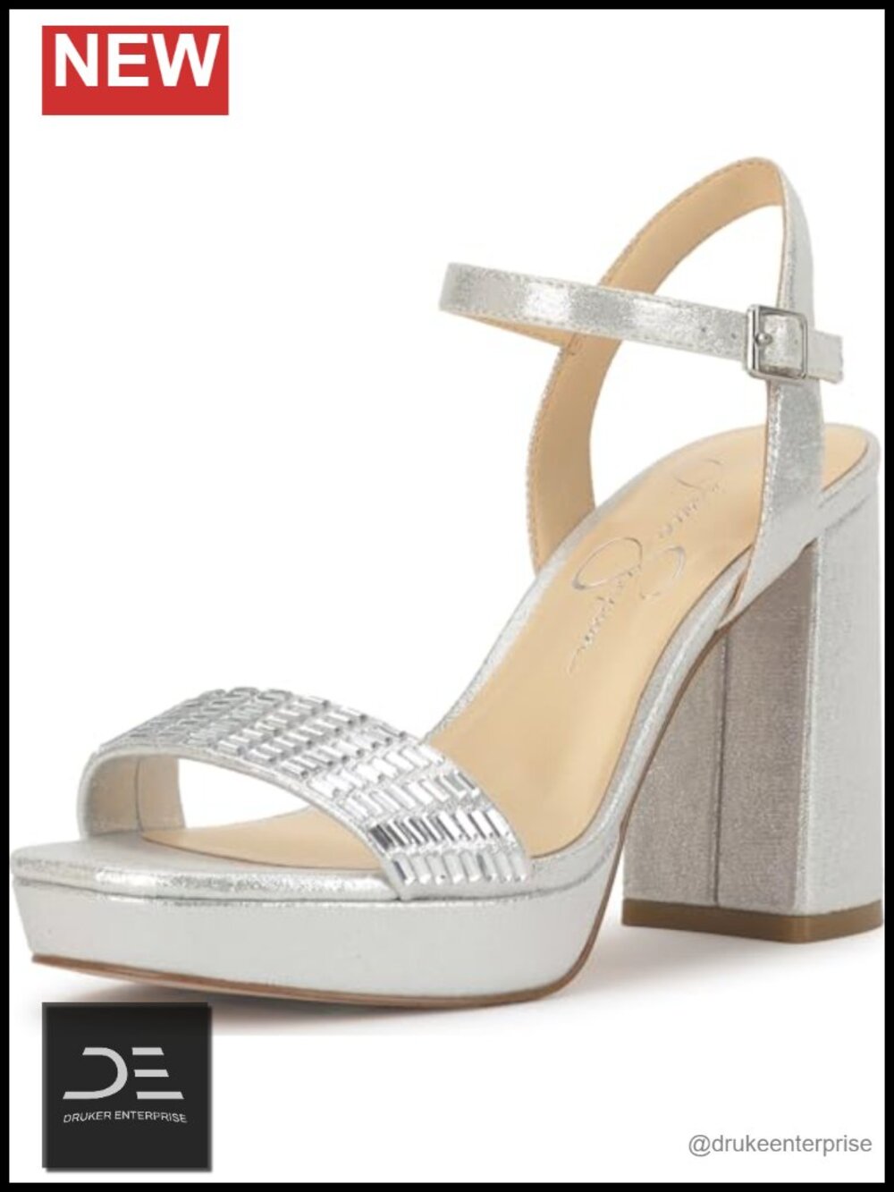 Womens Block Heel Sandals Ankle Strap Polyester Open Toe